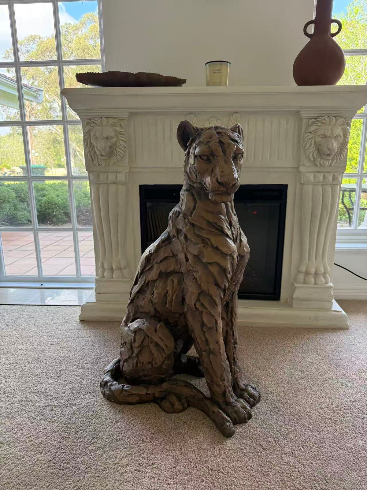 Foritudeo Feline Seated Jaguar Sculpture — 91 cm