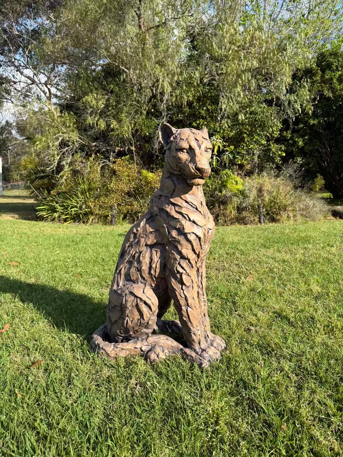 Foritudeo Feline Seated Jaguar Sculpture — 91 cm