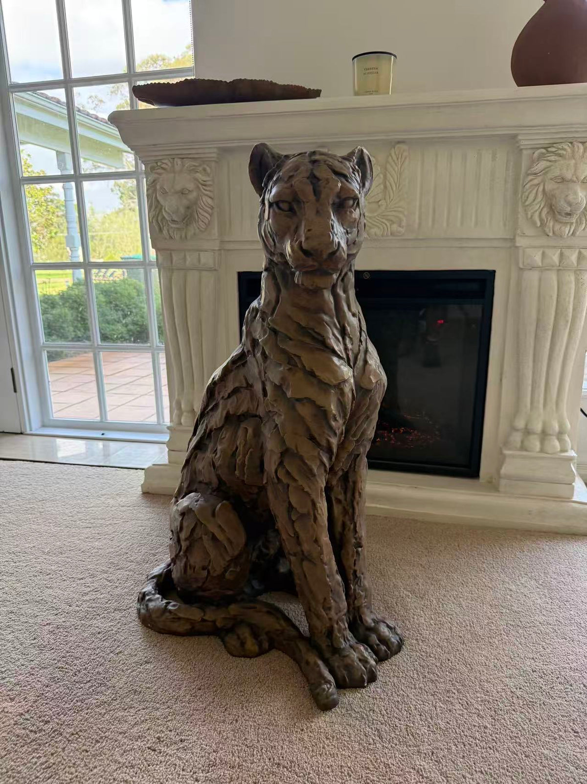 Foritudeo Feline Seated Jaguar Sculpture — 91 cm