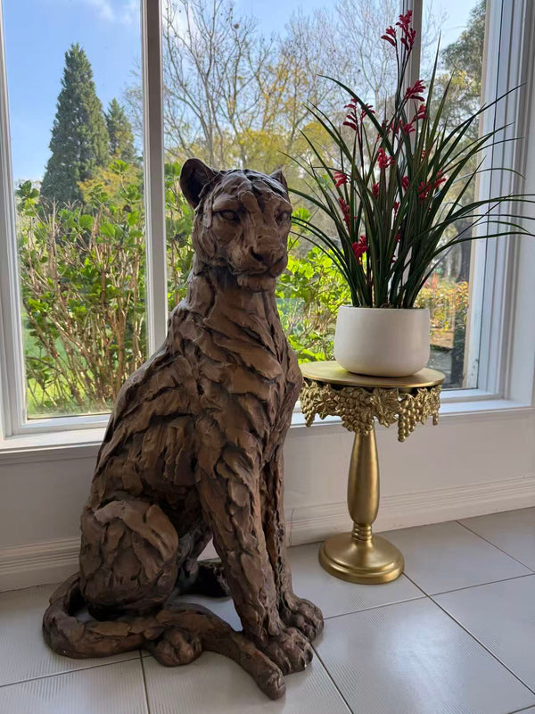 Foritudeo Feline Seated Jaguar Sculpture — 91 cm