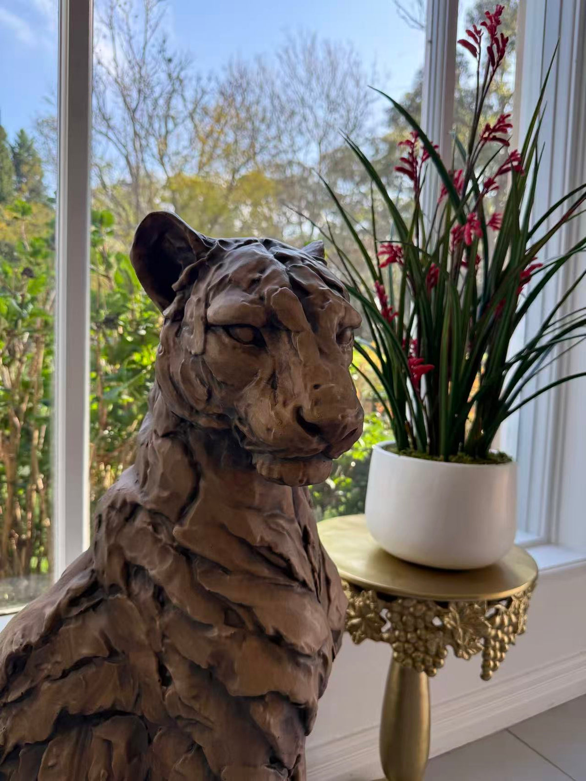 Foritudeo Feline Seated Jaguar Sculpture — 91 cm
