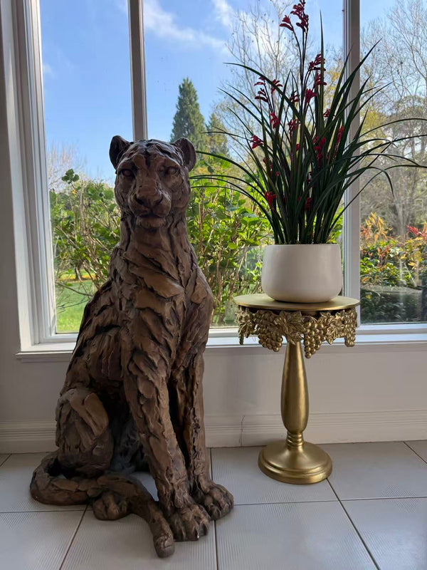 Foritudeo Feline Seated Jaguar Sculpture — 91 cm