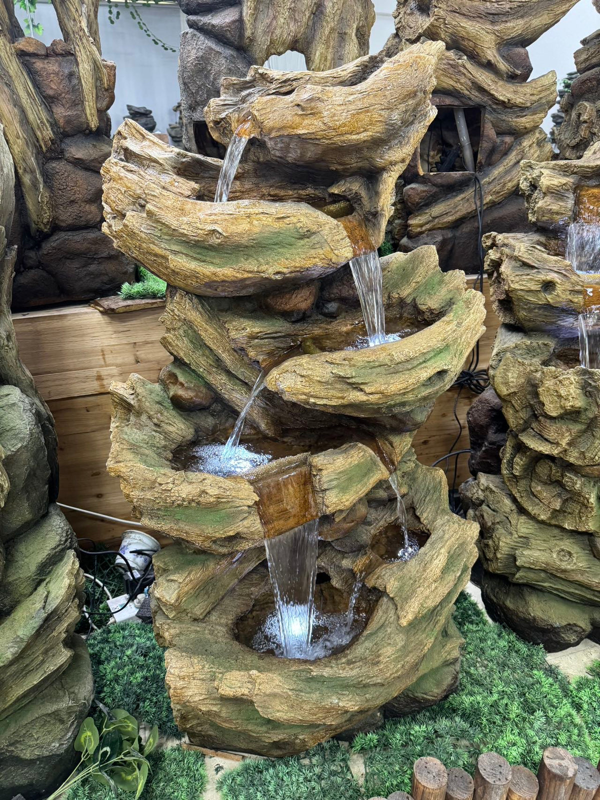 Wichita Falls Large Cascading Fountain Tall with Soothing Lights and Great Water Sound
