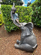 Boy on Elephant Trunk Garden Décor Ornament MGO Outdoor Landscaping Statue
