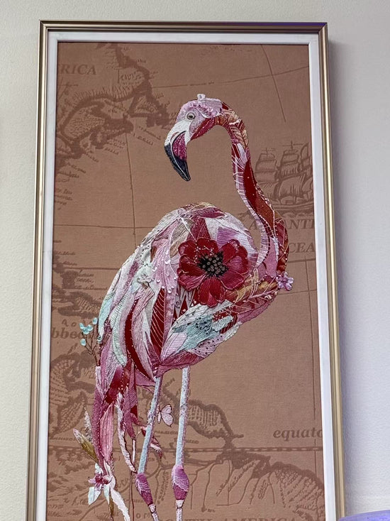 Unique Flamingo Printed Canvass Tapestry Texture Wall Art Marvel Collection March 2025