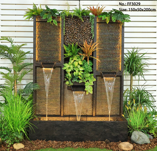 Eden Extra Large Natural Wall Water Feature with Plants 15 August 2026