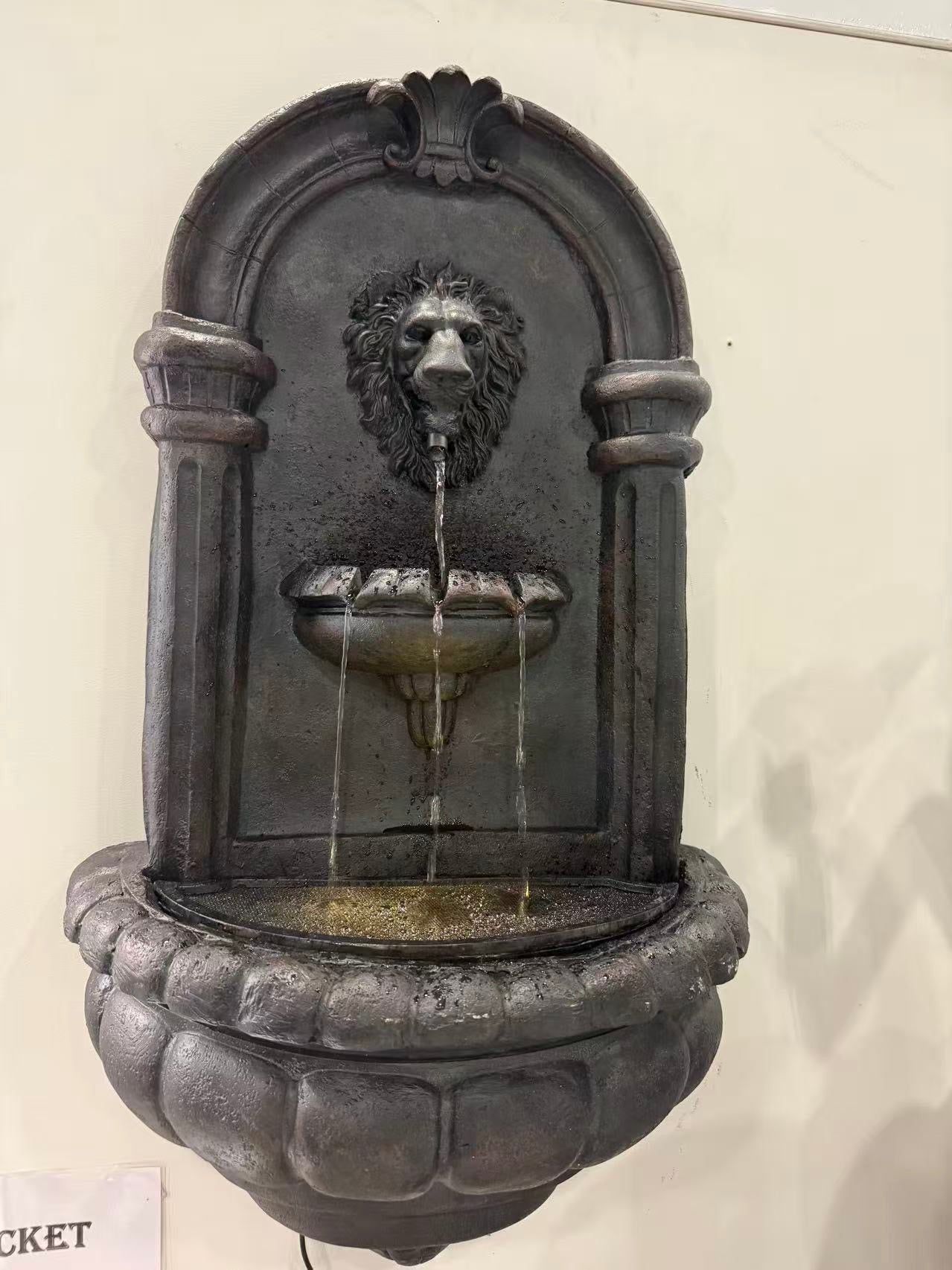 Cadij Lion Wall Hanging Water Feature