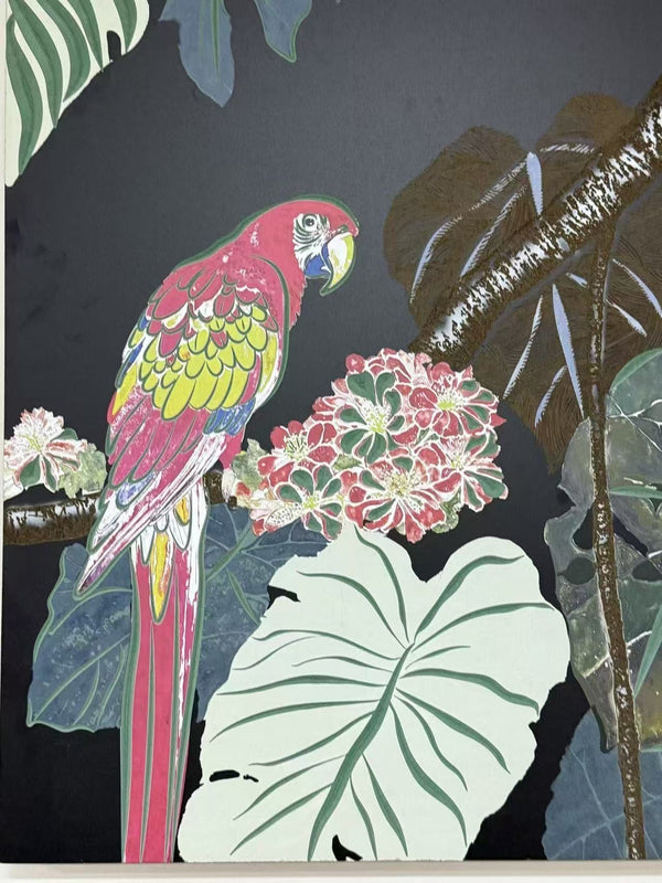 Flock Parrots Wood Printing Wall Art