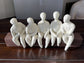 Trabajo Group Friends Sitting On Bench White Colour Clay Artisan Finish