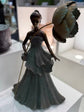 Esmeralda Bronze Gold Leaves Blue Dress