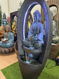 Protection Buddha Water Feature 1.18 Meter Tall Grey Sandstone Finish