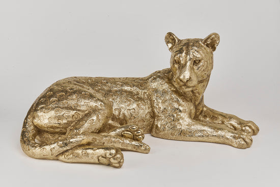 LEOPARDO LAYING LEOPARD GOLD PERFECT GIFT COLLECTORS LUXURY ITEM