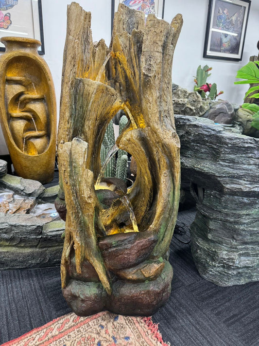 Quebec Crossing Cascade River Driftwood Fountain