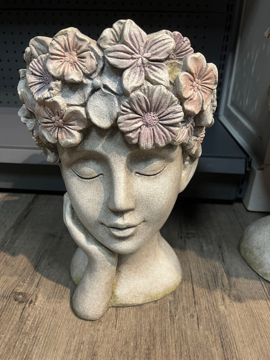 Sonia Beautiful Young Lady Head Bust in Pastel Flower Decoration