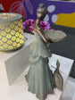Carmen Bronze Gold Leaves Blue Dress Geese