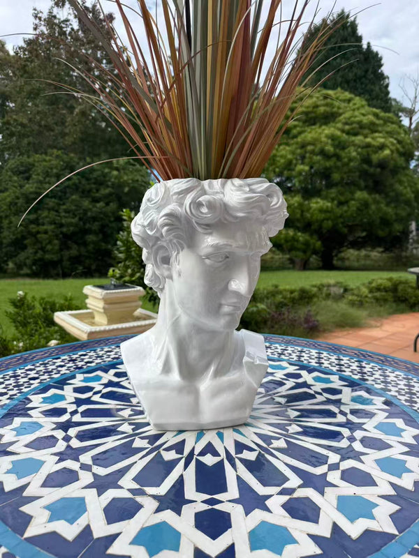 Davide Statue Bust White Statement