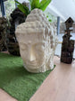 Zen Buddha Head Statue Sandstone Cement Fibre Wood Motif