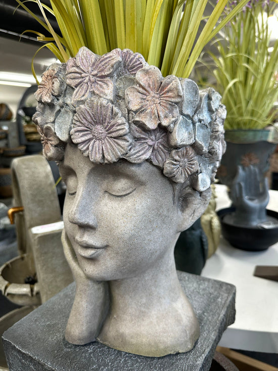 Sonia Beautiful Young Lady Head Bust in Pastel Flower Decoration