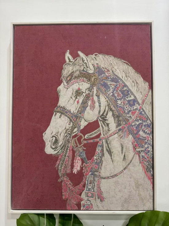 Arabian Horse Printed Canvass Tapestry Texture Wall Art Marvel Collection March 2025