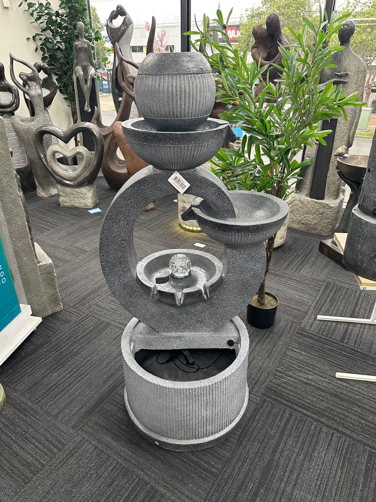 Hartamas Multi Layered Planter Top Fountain with Turning Crystal Ball
