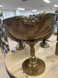 Menorca Vintage Antique Brass Shiny Colour Metal Vase Bowl with Stand Lush Collection