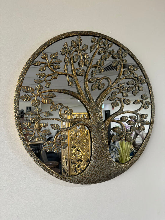 Tree of Life Round Metal Mirror Australian Summer 2023 Design Ornament