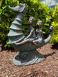 Kids on Seahorse Garden Décor Ornament MGO Outdoor Landscaping Statue