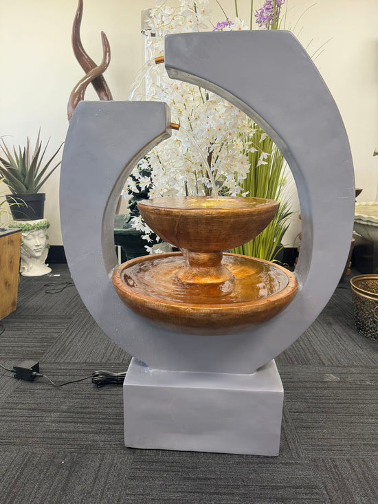 Sanur Modern Abstract Water Feature Design Multi Drop Copper Colour