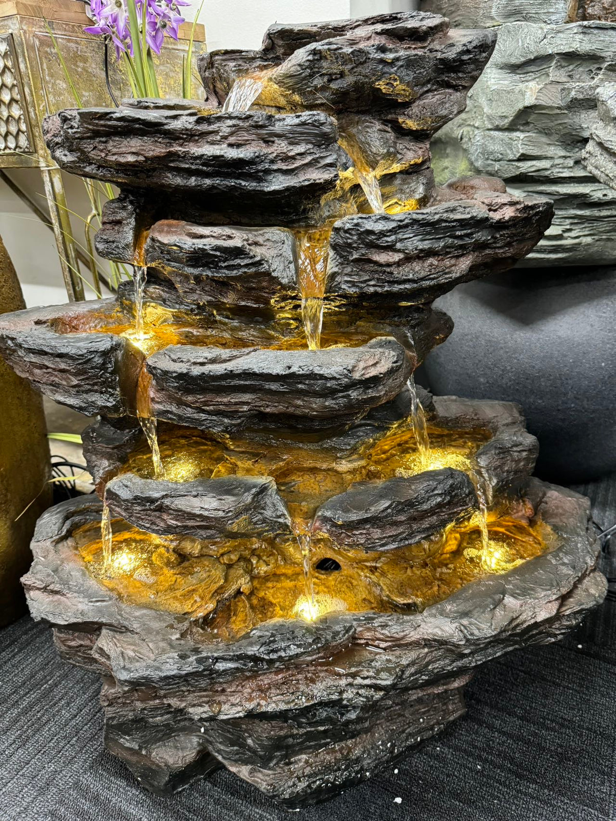 Ceniza Driftwood Fountain Volcanic Rocks Colour Beautiful Sound Water Feature