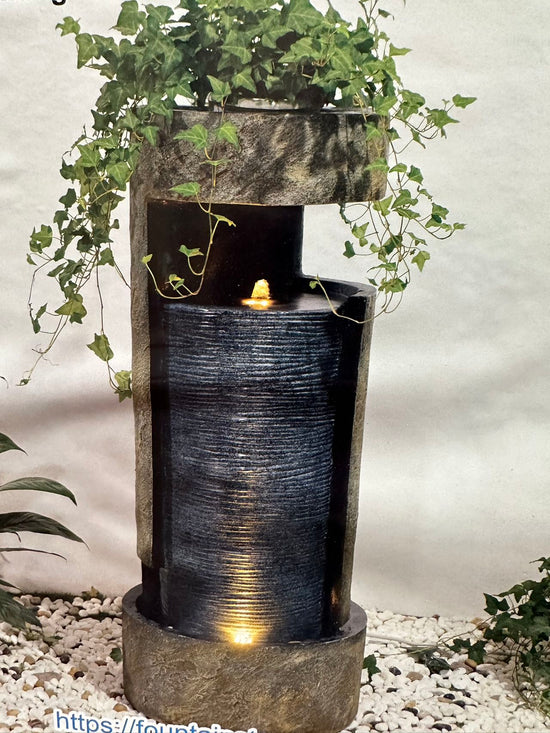 Mungara Curtain Water Feature with Top Pedestal Fountain