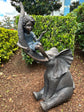 Boy on Elephant Trunk Garden Décor Ornament MGO Outdoor Landscaping Statue