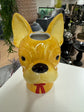 FRENCH BULLDOG HEAD VASE YELLOW DOLOMITE PERFECT GIFT COLLECTORS ITEM