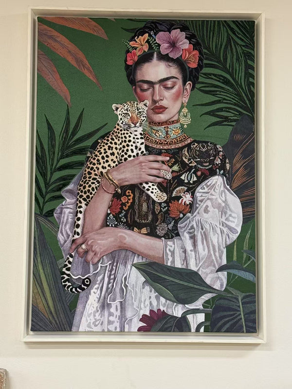 Frida with Leopard Printed Canvass Tapestry Texture Wall New Collection March 2025