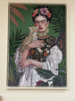 Frida with Leopard Printed Canvass Tapestry Texture Wall New Collection March 2025