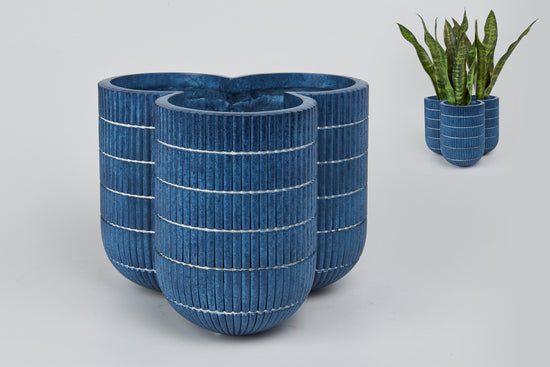 Adriatico Italian Blue Ceramic Look Design MGO Planter