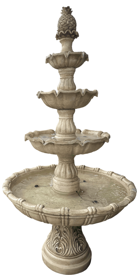 Amadora Ivory Stone Effect 5-Tier Electric Powered Tiered Water Fountain