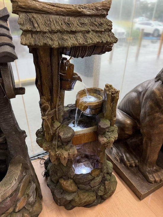 Aspiration Wishing Well Fountain with Water Drop Unique Feature & Sound