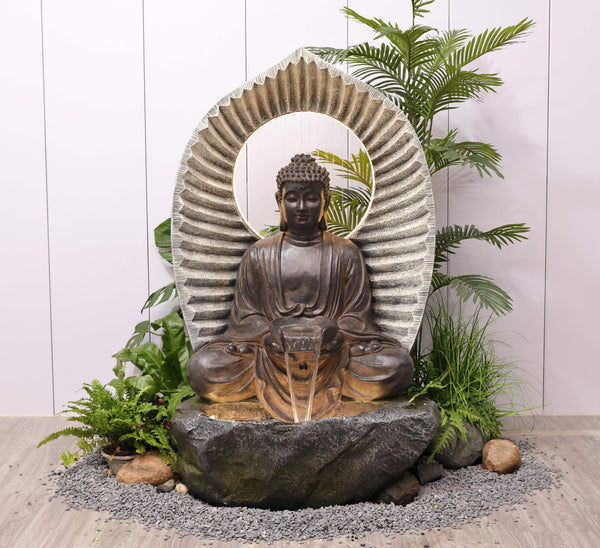 Bliss Masterpiece Buddha Water Feature with Rain