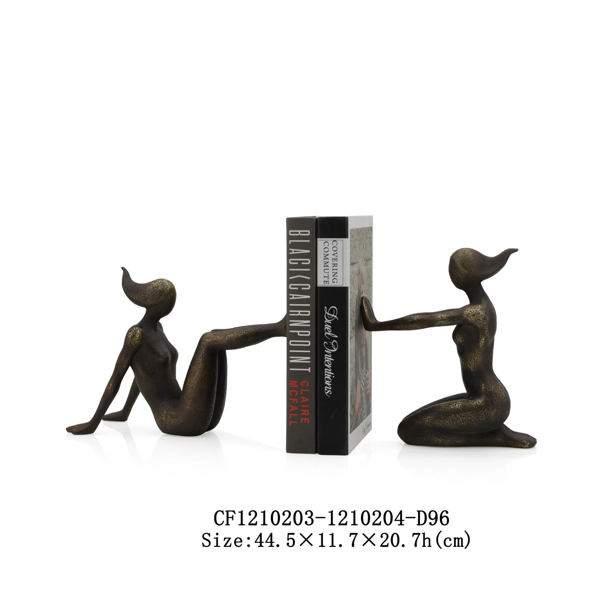 Igualdad Symmetry Girls Bookends in Vivid Colours Brass Effect