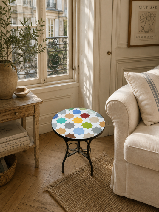 Handmade Moroccan Zellige Mosaic Table — MT0035
