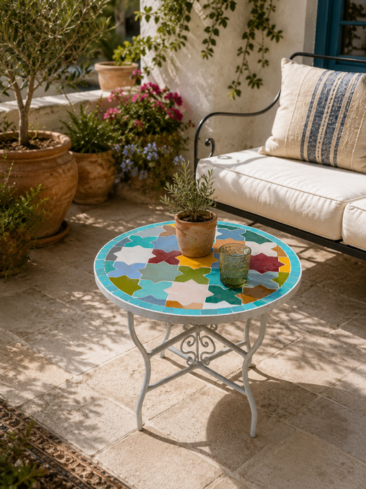 Handmade Moroccan Zellige Mosaic Table — MT0041