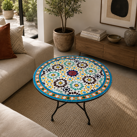 Handmade Moroccan Zellige Mosaic Table — MT0150