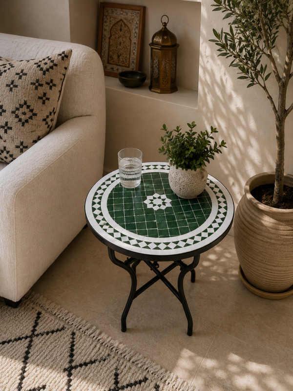 Handmade Moroccan Zellige Mosaic Table — MT0089