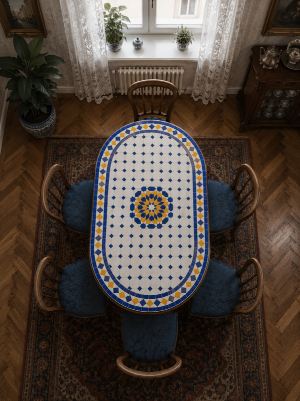 Handmade Moroccan Zellige Mosaic Table — MT0161