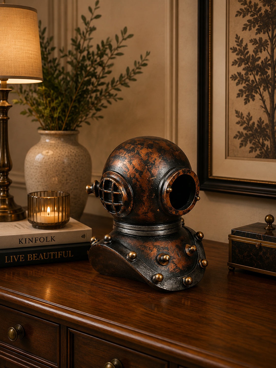 Diver Helmet Bronze - Gold Colours