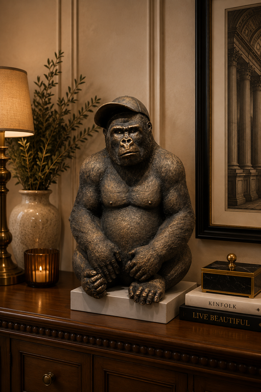 Cool Sitting Gorilla with Baseball Hat