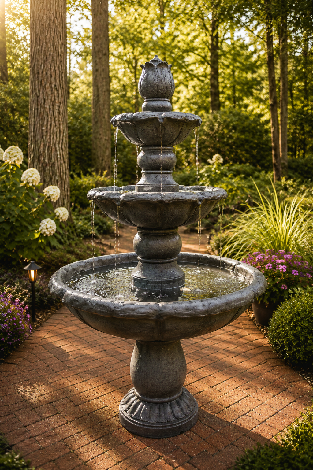 Kasba Copper Effect 4-Tier Solar Water Fountain 1.8m