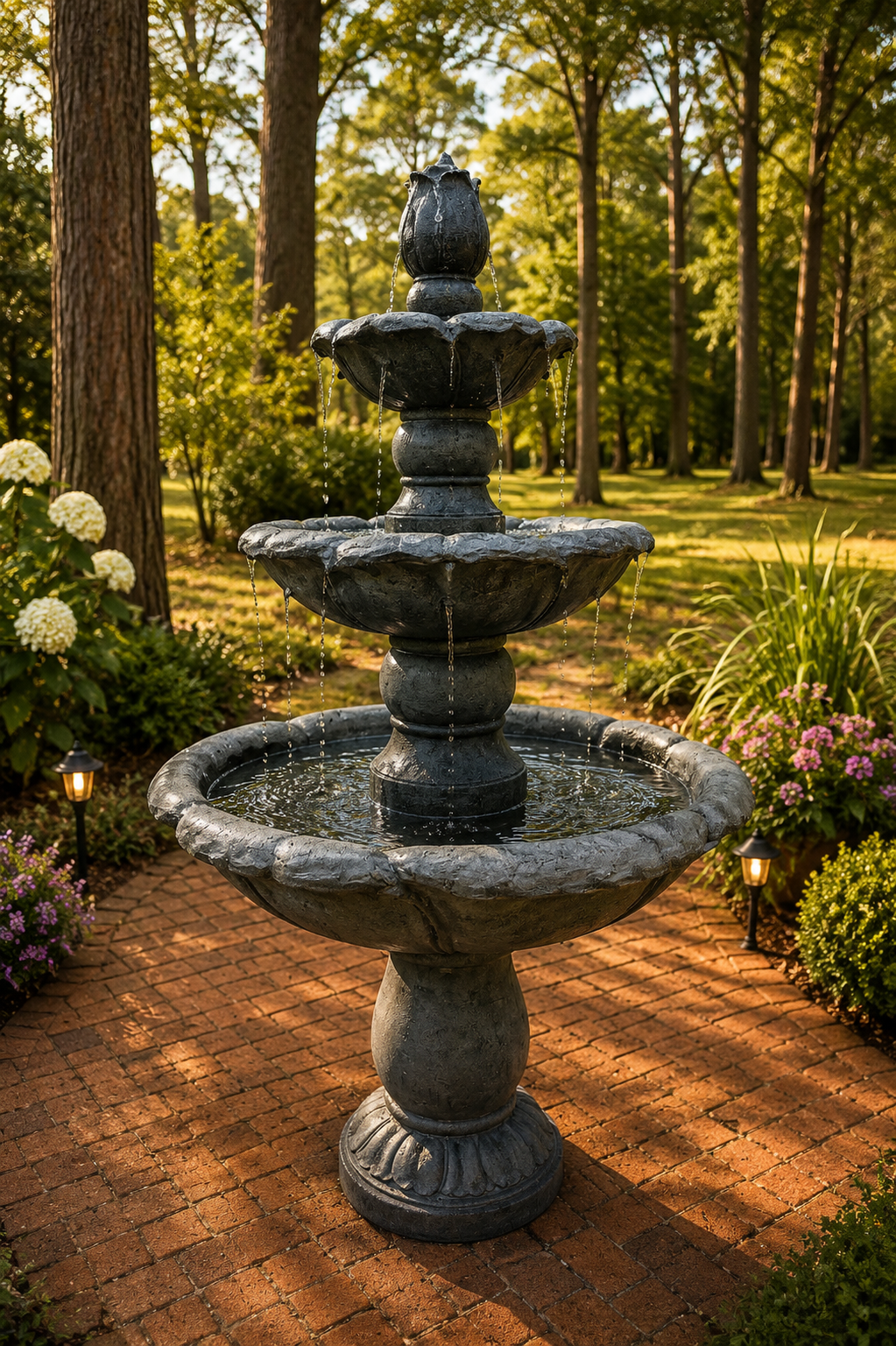 Kasba Copper Effect 4-Tier Solar Water Fountain 1.8m