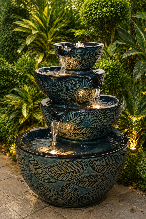 Las Palmas Glazed Ceramic Fountain