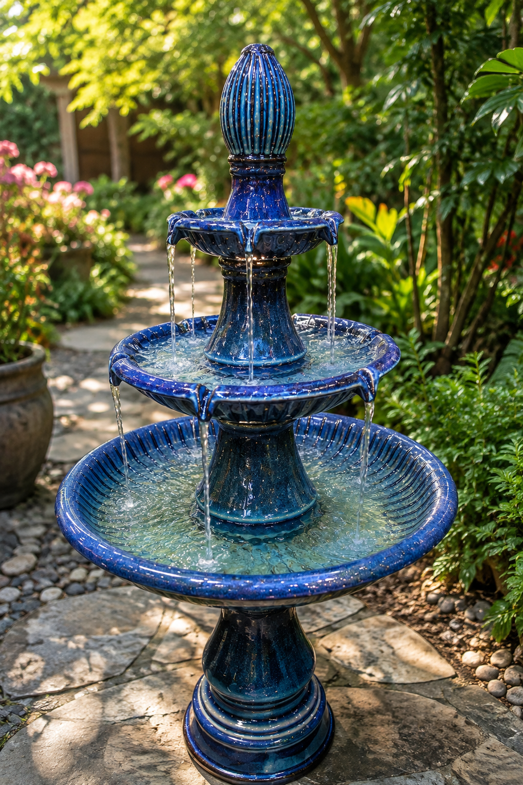 Las Granadas Glazed Ceramic Fountain